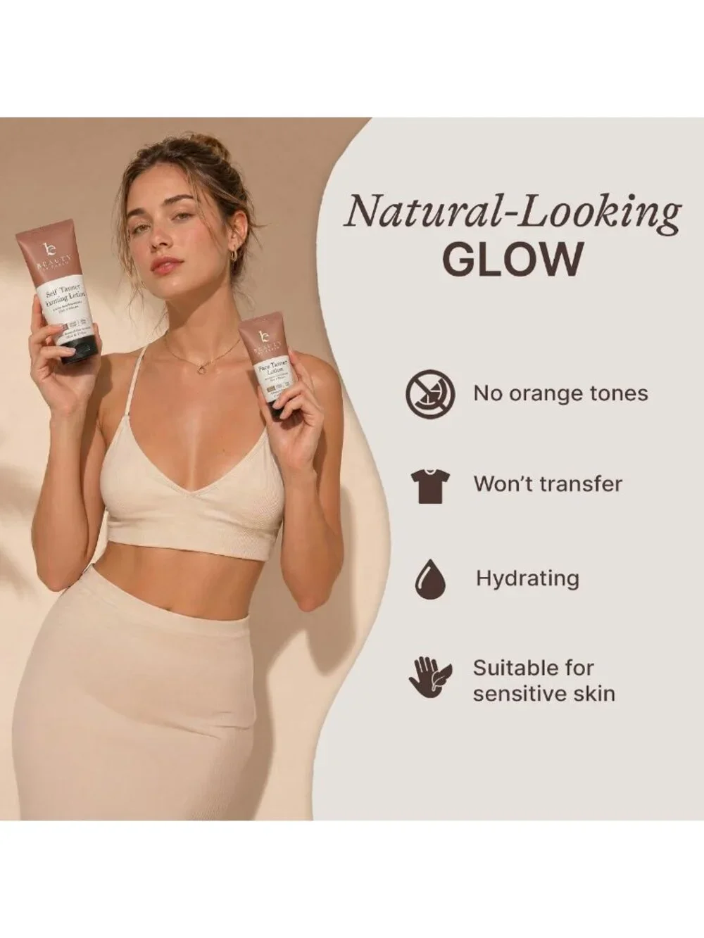 Organic Self Tanner Kit - Natural Tanning Lotion for Face & Body, Non-Toxic